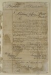 Letter from Charles Pasley, Acting for Brigadier General John Malcolm at the Camp at Mohumra on the Hafar, to Lieutenant William Bruce, Acting Resident at Bushire [1ar] (1/2)