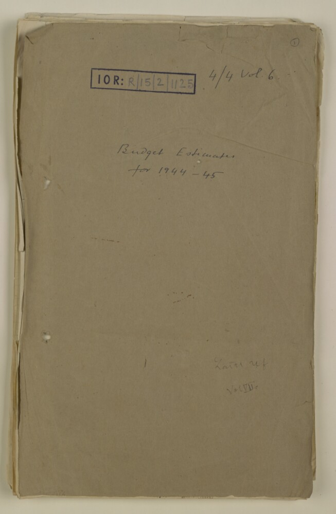 "ملف 4/4 VI تقديرات الميزانية لفترة ١٩٤٤-١٩٤٥"