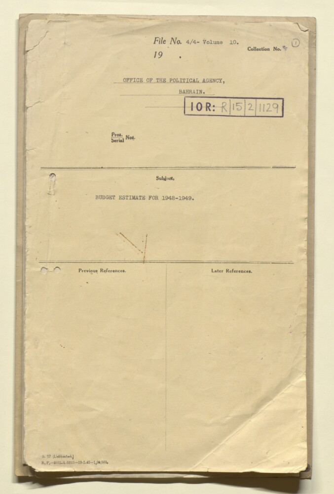 "ملف 4/4 X تقديرات الميزانية لفترة ١٩٤٨-١٩٤٩"