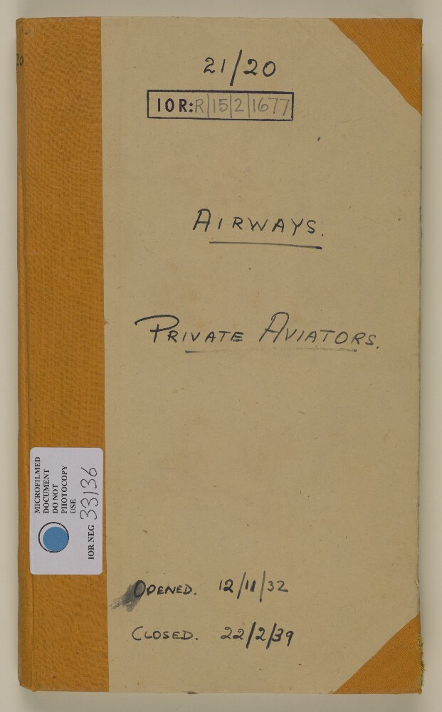 'File 21/20 Airways, Private Aviators'