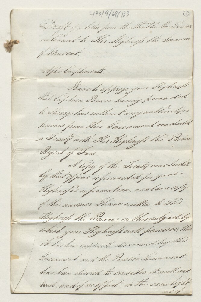Enclosure in Letter from Major George Willock to the Secret Committee of 25 Jan 1823